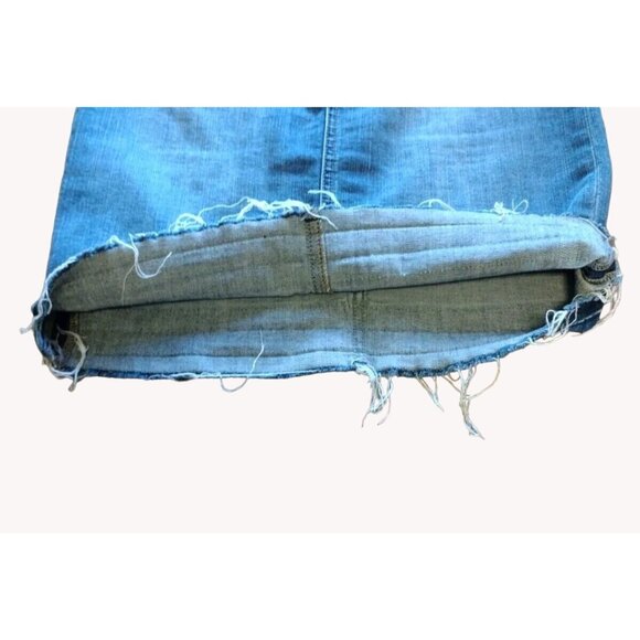 Caslon Skirt 2 Denim Raw Hem Pockets Stretch Mildly Distressed - Picture 12 of 12